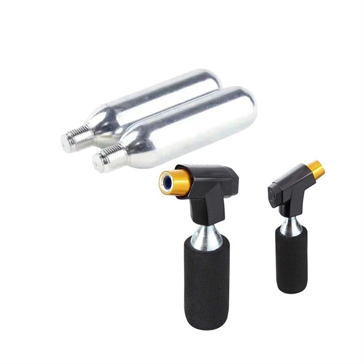 Offeryn CO2 Inflator gyda chetris storio Pwmp Beic Cydnaws Presta a Schrader Falf Schrader ar gyfer y Ffordd